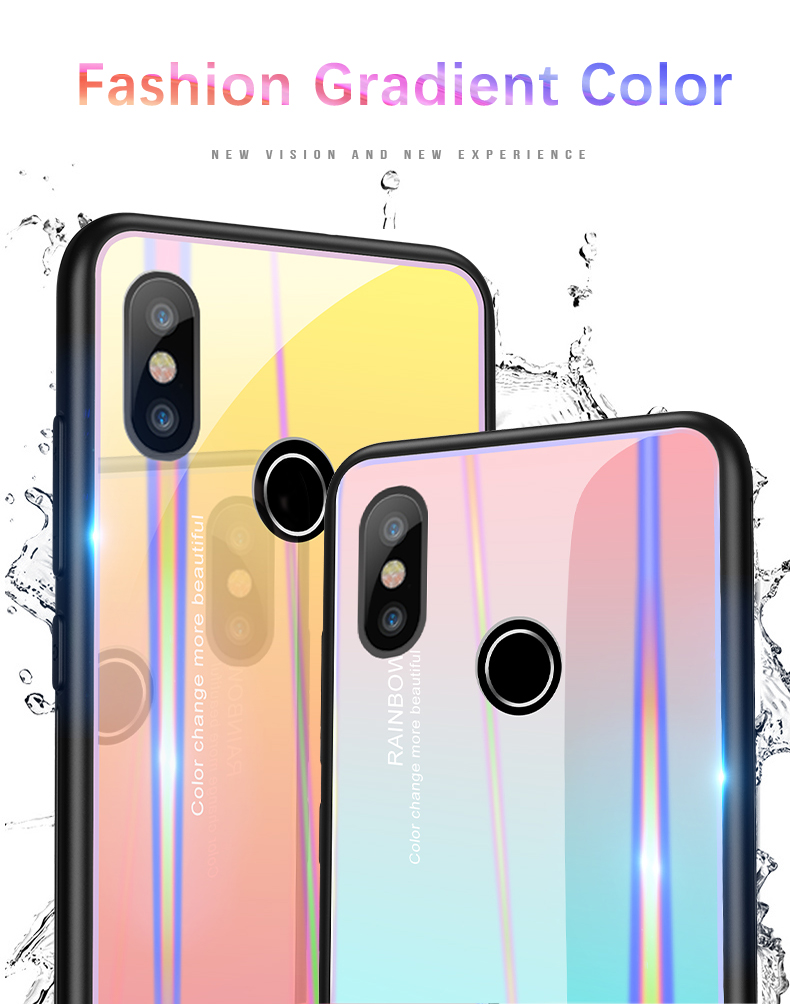 Bakeey-Laser-Gradient-Bling-Tempered-Glass-Shockproof-Protective-Case-For-Xiaomi-Mi8-Mi8-621-inch-No-1343145-2