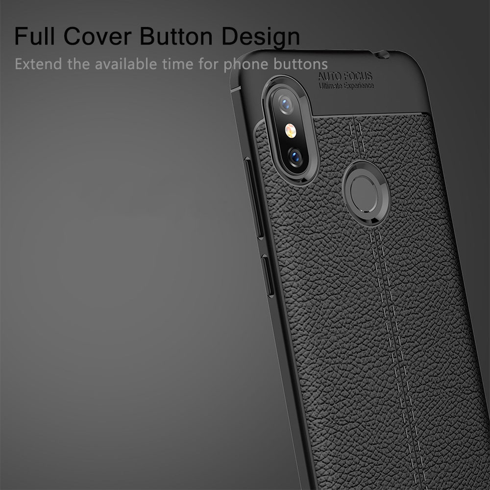 Bakeey-Litchi-Pattern-Soft-TPU-Anti-fingerprint-Back-Protective-Case-For-Xiaomi-Redmi-Note-6-Pro-Non-1379264-3