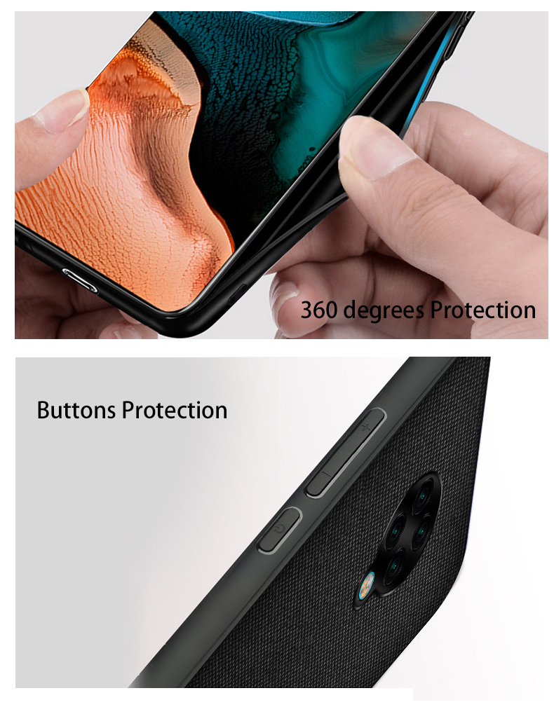 Bakeey-Luxury-Fabric-Splice-Soft-Silicone-Edge-Shockproof-Protective-Case-For-Poco-F2-Pro--Xiaomi-Re-1688608-9