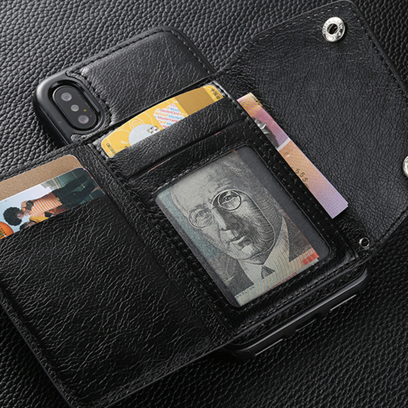 Bakeey-Luxury-Genuine-Leather-Multiple-Cards-Slot-Wallet-Holder-Shockproof-Protective-Case-for-iPhon-1429251-4