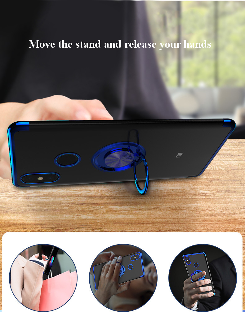 Bakeey-Magnetic-Car-Holder-Ring-Holder-Thin-Color-Plating-Soft-TPU-Protective-Case-For-Xiaomi-Mi8-Mi-1428710-2