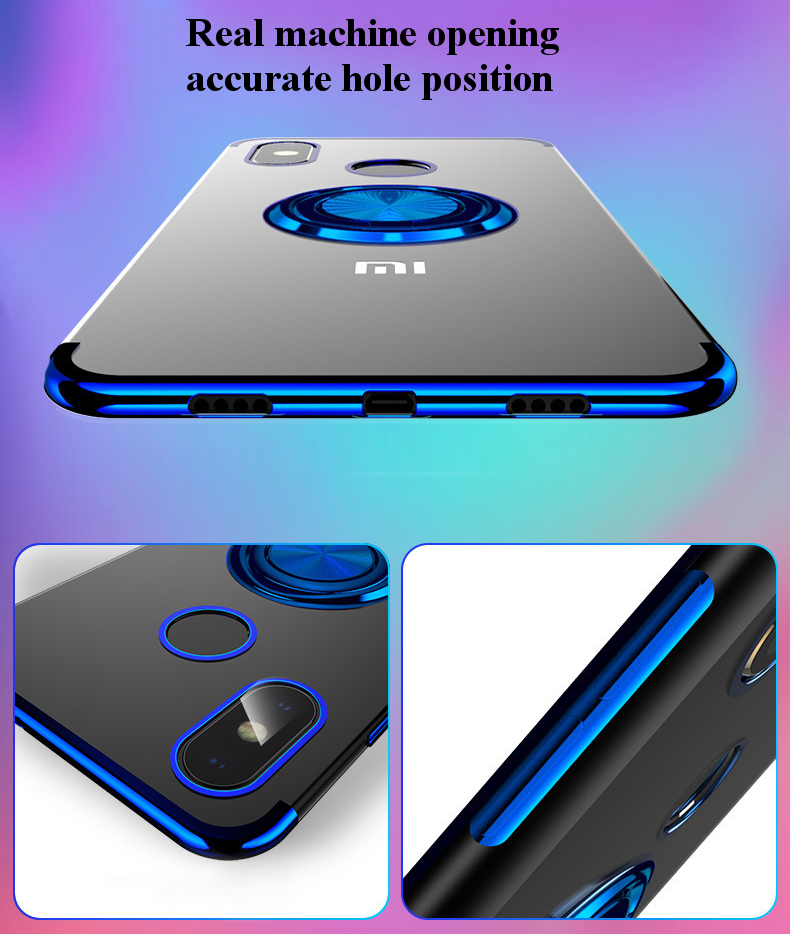 Bakeey-Magnetic-Car-Holder-Ring-Holder-Thin-Color-Plating-Soft-TPU-Protective-Case-For-Xiaomi-Mi8-Mi-1428710-6