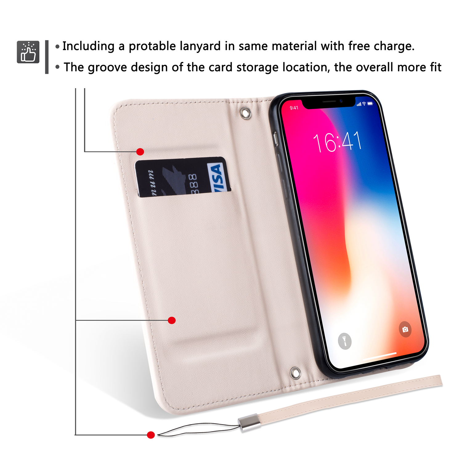 Bakeey-Premium-Magnetic-Flip-Card-Slot-Kickstand-Protective-Case-For-iPhone-X-1318773-1