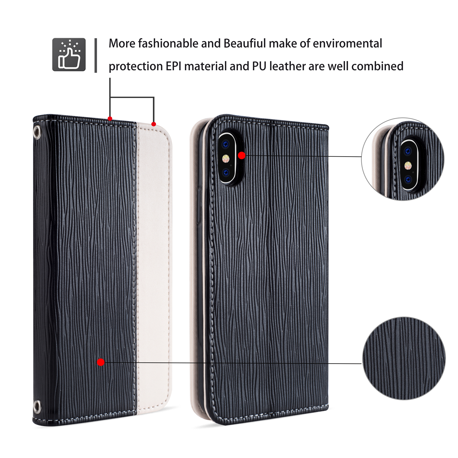 Bakeey-Premium-Magnetic-Flip-Card-Slot-Kickstand-Protective-Case-For-iPhone-X-1318773-4