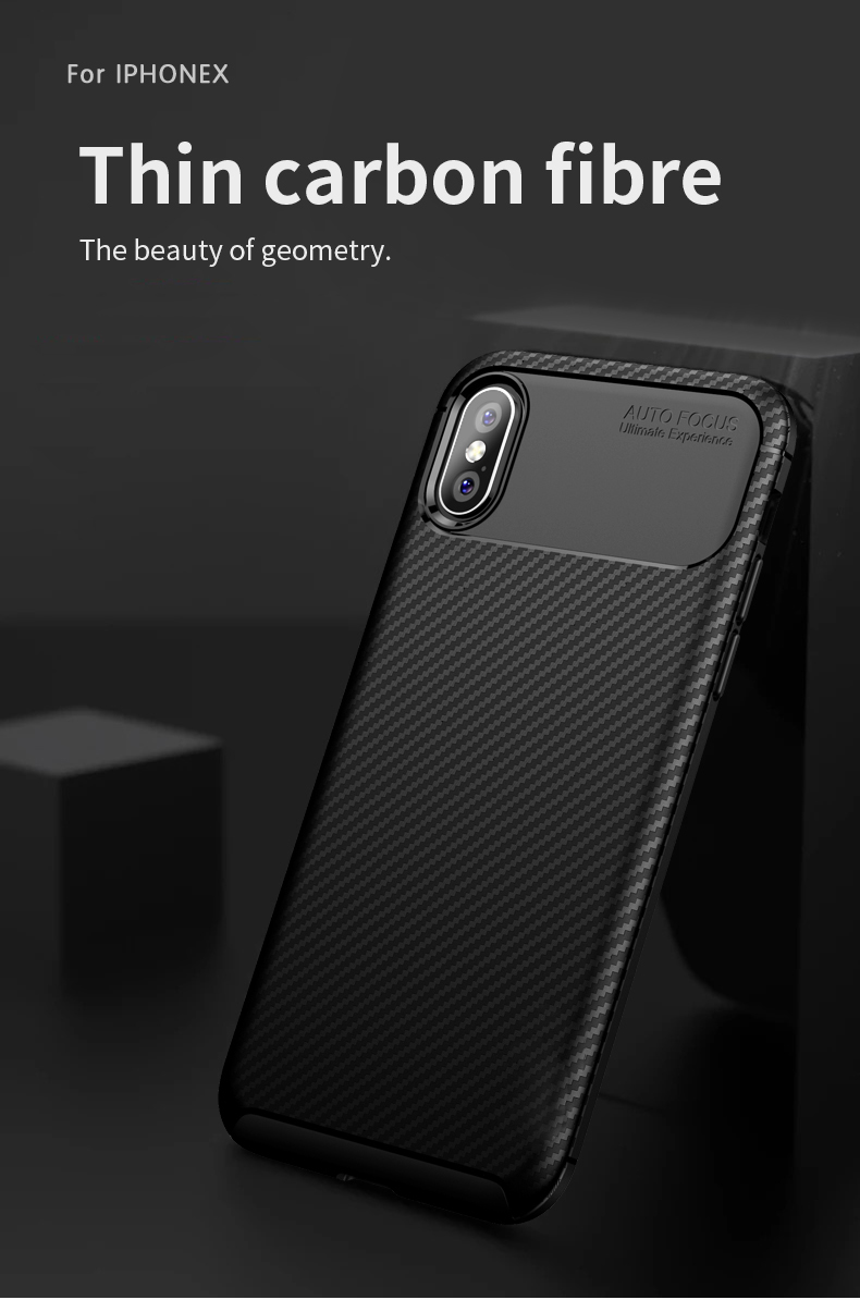 Bakeey-Protective-Case-For-iPhone-XSX-Slim-Carbon-Fiber-Fingerprint-Resistant-Soft-TPU-Back-Cover-1361091-1