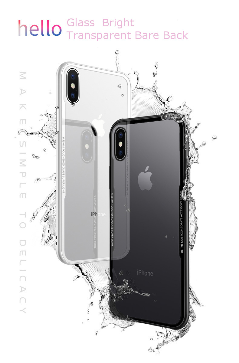 Bakeey-Protective-Case-for-iPhone-XS-2018-Clear-Tempered-Glass-Back-Cover-TPU-Frame-1355994-1