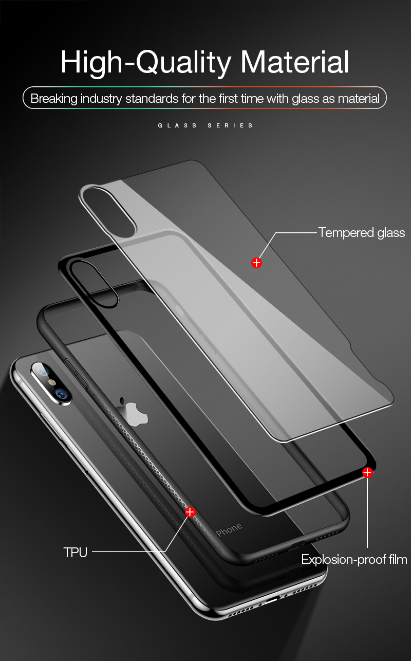Bakeey-Protective-Case-for-iPhone-XS-2018-Clear-Tempered-Glass-Back-Cover-TPU-Frame-1355994-4