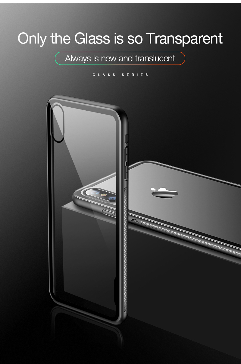 Bakeey-Protective-Case-for-iPhone-XS-2018-Clear-Tempered-Glass-Back-Cover-TPU-Frame-1355994-5