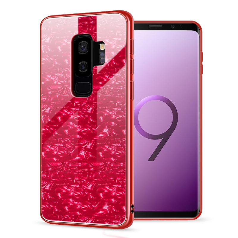 Bakeey-Shell-Pattern-Glossy-Glass-Soft-Edge-Protective-Case-for-Samsung-Galaxy-S9S9-Plus-1325024-1