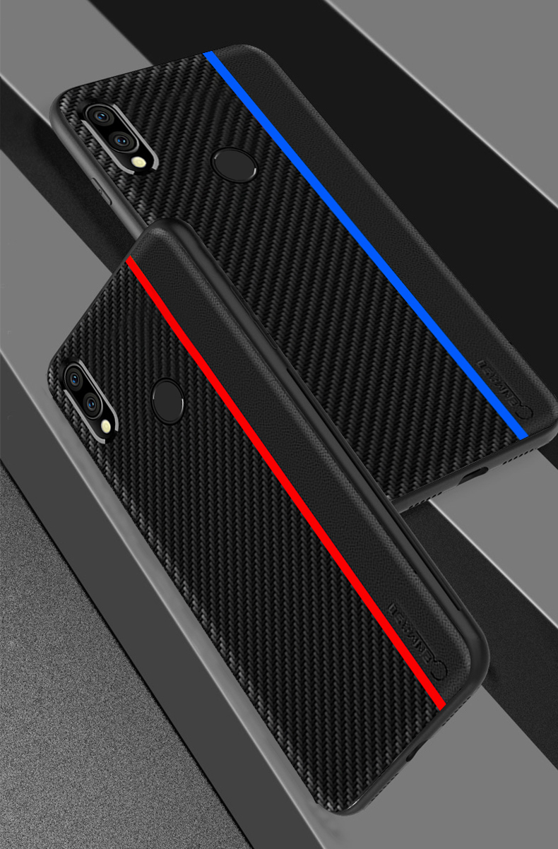 Bakeey-Shockproof-Carbon-Fiber-Soft-Silicone-Edge-PU-Leather-Protective-Case-for-Xiaomi-Redmi-Note-7-1561744-1