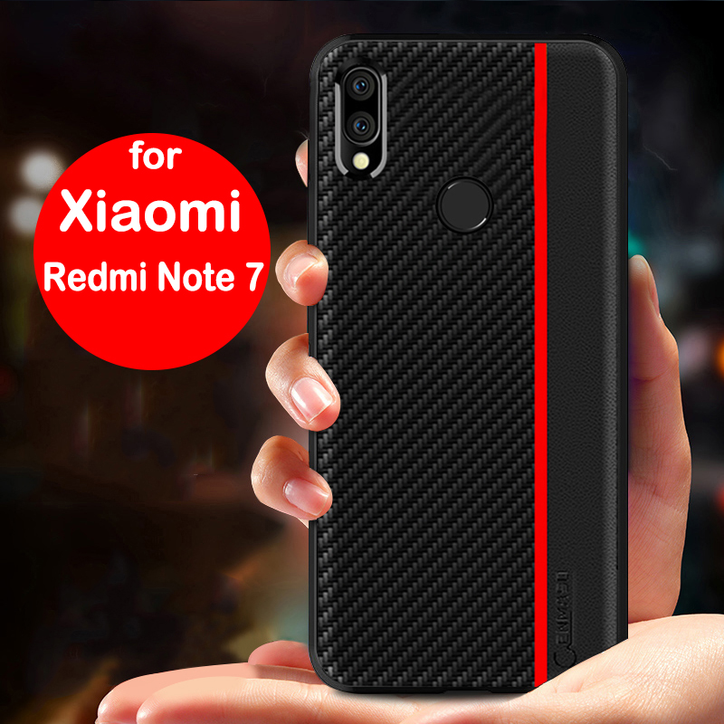 Bakeey-Shockproof-Carbon-Fiber-Soft-Silicone-Edge-PU-Leather-Protective-Case-for-Xiaomi-Redmi-Note-7-1561744-2