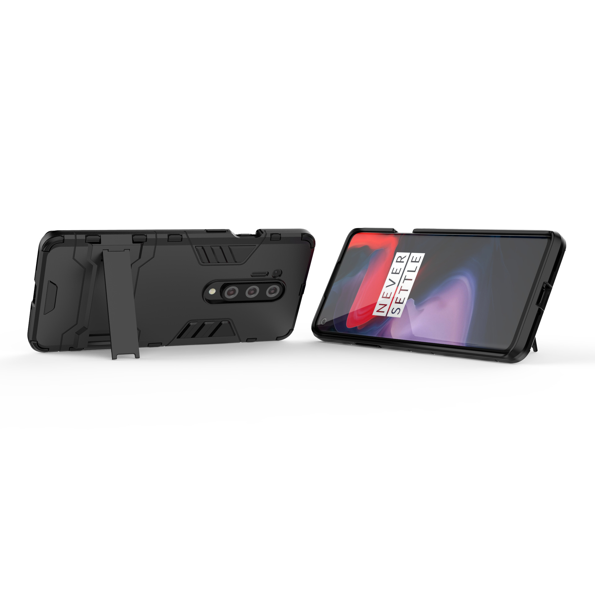 Bakeey-for-OnePlus-8-Pro-Armor-Shockproof-with-Stand-Holder-PC-Protective-Case-Back-Cover-1768218-3