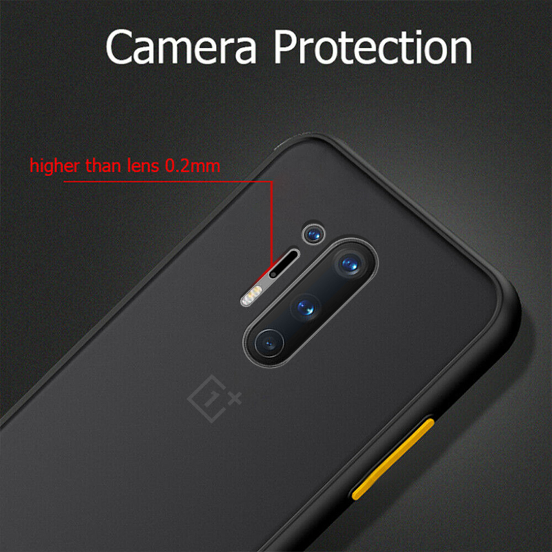 Bakeey-for-OnePlus-8-Pro-Shockproof-Anti-fingerprint-Matte-Translucent-Hard-PCSoft-TPU-Edge-Protecti-1778665-3