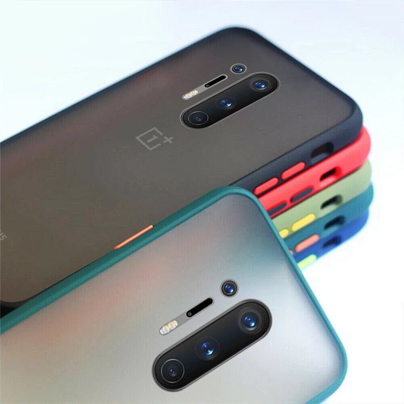 Bakeey-for-OnePlus-8-Pro-Shockproof-Anti-fingerprint-Matte-Translucent-Hard-PCSoft-TPU-Edge-Protecti-1778665-7