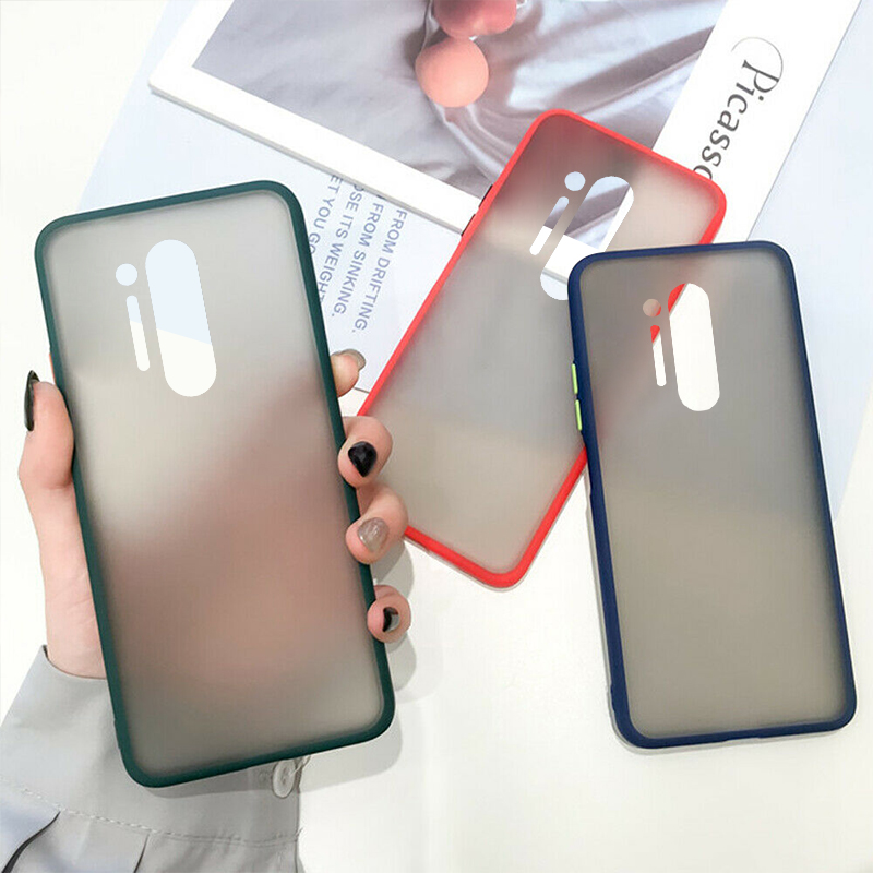 Bakeey-for-OnePlus-8-Pro-Shockproof-Anti-fingerprint-Matte-Translucent-Hard-PCSoft-TPU-Edge-Protecti-1778665-8