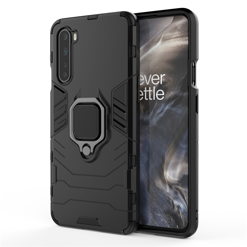 Bakeey-for-OnePlus-Nord-Armor-Shockproof-Magnetic-with-360-Rotation-Finger-Ring-Holder-Stand-PC-Prot-1771818-2