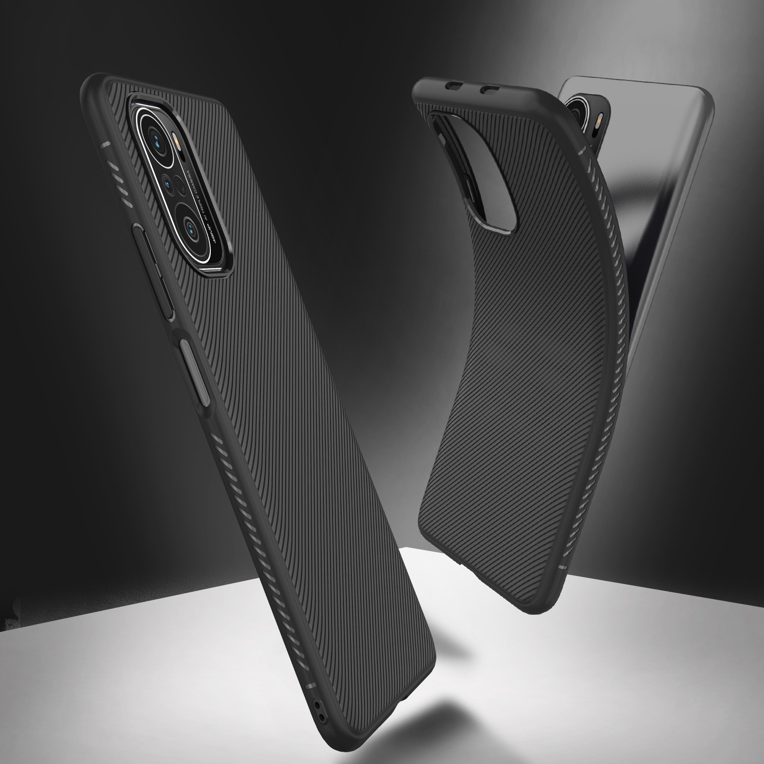Bakeey-for-POCO-F3-Global-Version-Case-Carbon-Fiber-Texture-Slim-Soft-Silicone-Shockproof-Protective-1844941-2