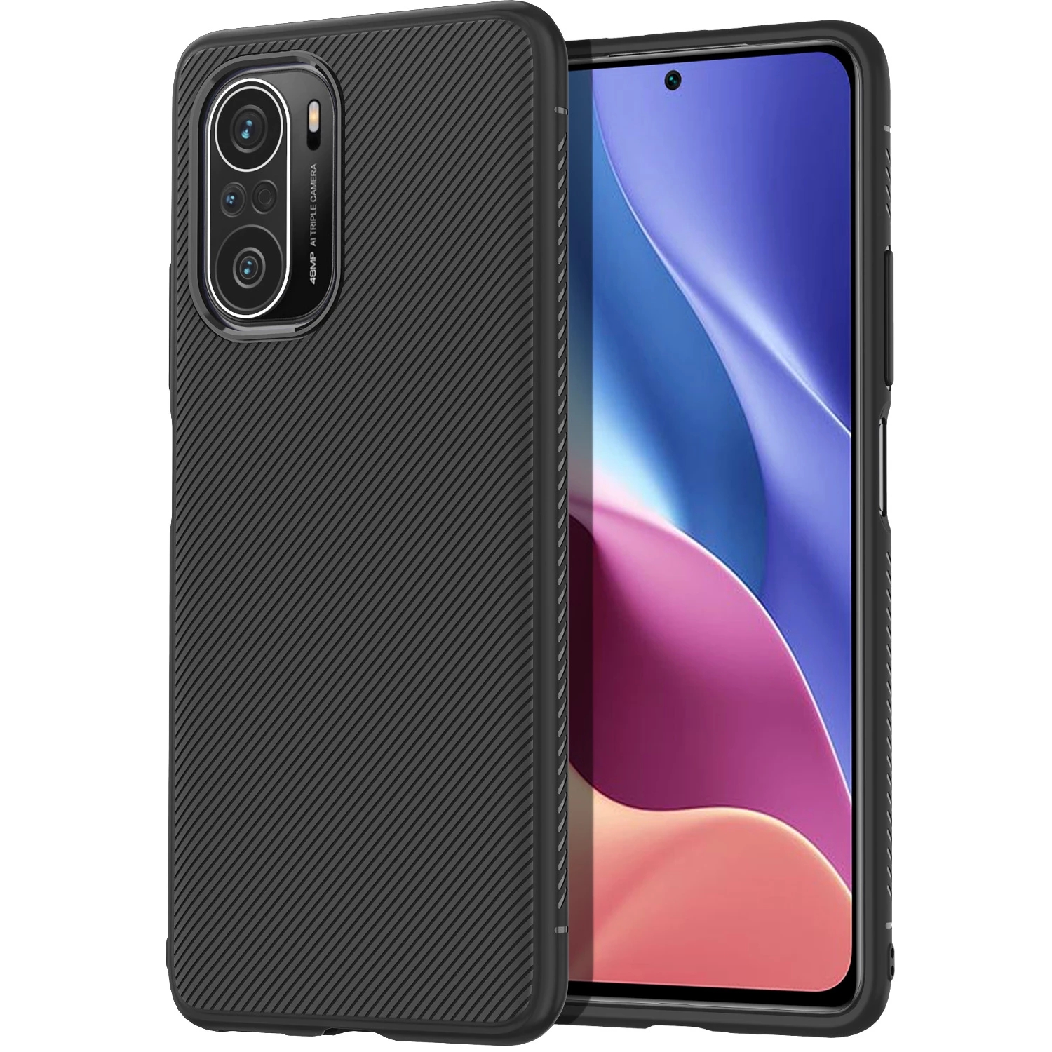 Bakeey-for-POCO-F3-Global-Version-Case-Carbon-Fiber-Texture-Slim-Soft-Silicone-Shockproof-Protective-1844941-3