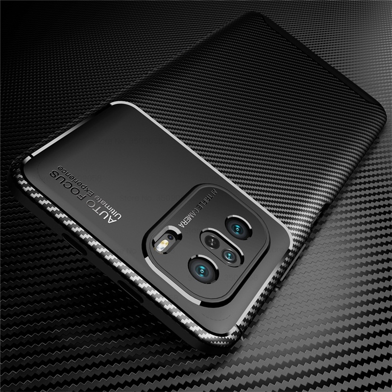 Bakeey-for-POCO-F3-Global-Version-Case-Luxury-Carbon-Fiber-Pattern-with-Lens-Protector-Shockproof-Si-1866159-3