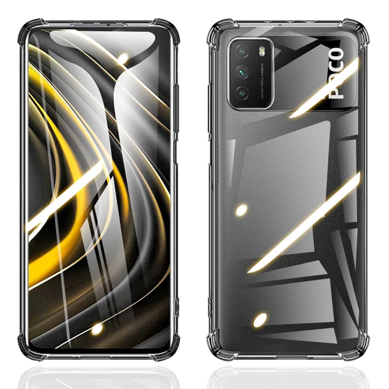 Bakeey-for-POCO-M3-Case-with-Air-Bag-Shockproof-Transparent-Non-Yellow-Soft-TPU-Protective-Case-Non--1785117-2