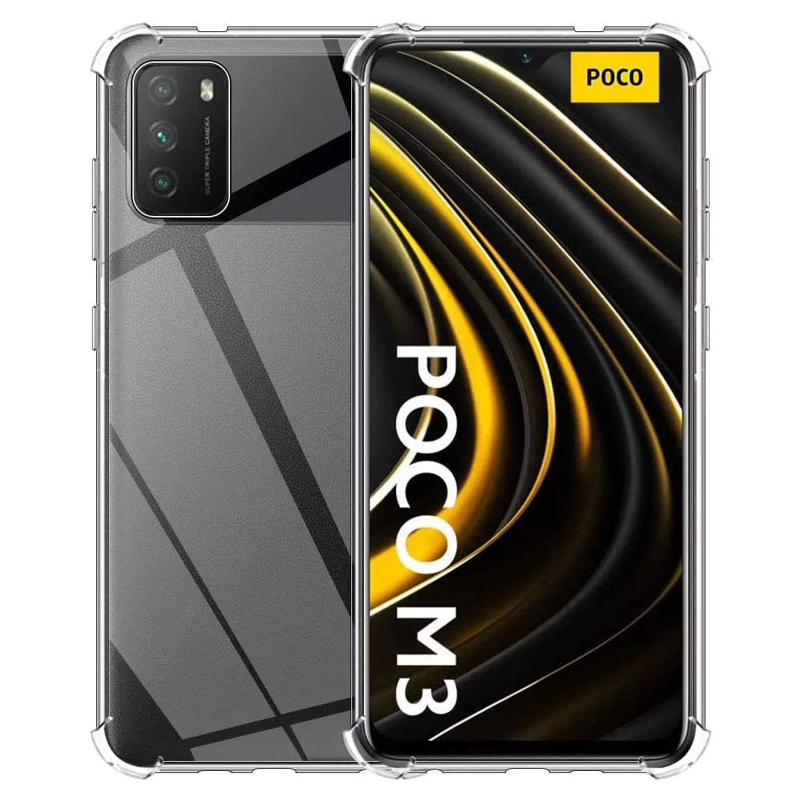 Bakeey-for-POCO-M3-Case-with-Air-Bag-Shockproof-Transparent-Non-Yellow-Soft-TPU-Protective-Case-Non--1785117-3