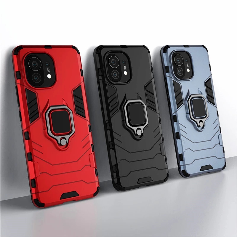 Bakeey-for-Xiaomi-Mi-11-Case-Armor-Shockproof-Magnetic-with-360-Rotation-Finger-Ring-Holder-Stand-PC-1825811-1