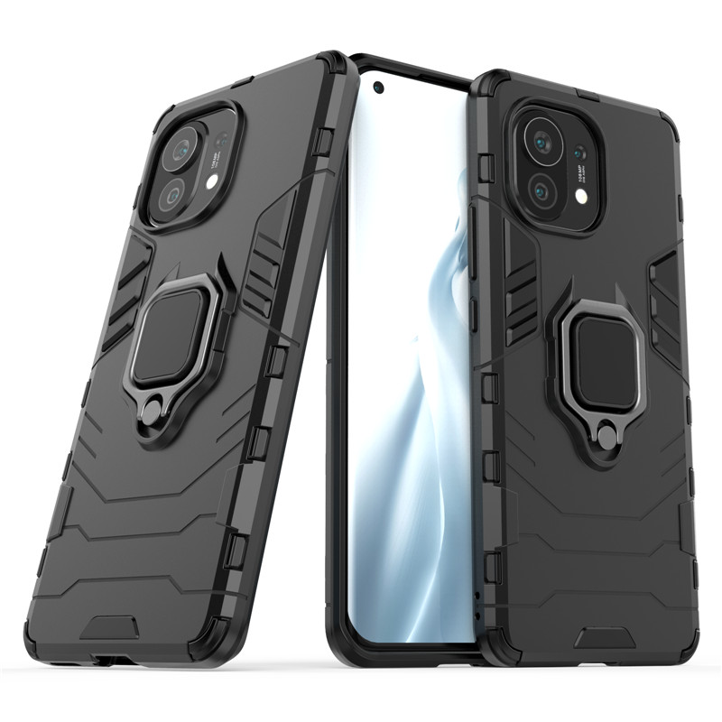 Bakeey-for-Xiaomi-Mi-11-Case-Armor-Shockproof-Magnetic-with-360-Rotation-Finger-Ring-Holder-Stand-PC-1825811-3