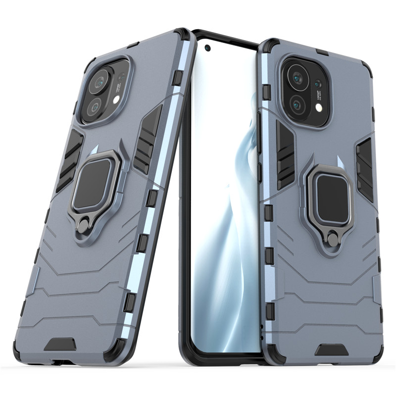 Bakeey-for-Xiaomi-Mi-11-Case-Armor-Shockproof-Magnetic-with-360-Rotation-Finger-Ring-Holder-Stand-PC-1825811-4
