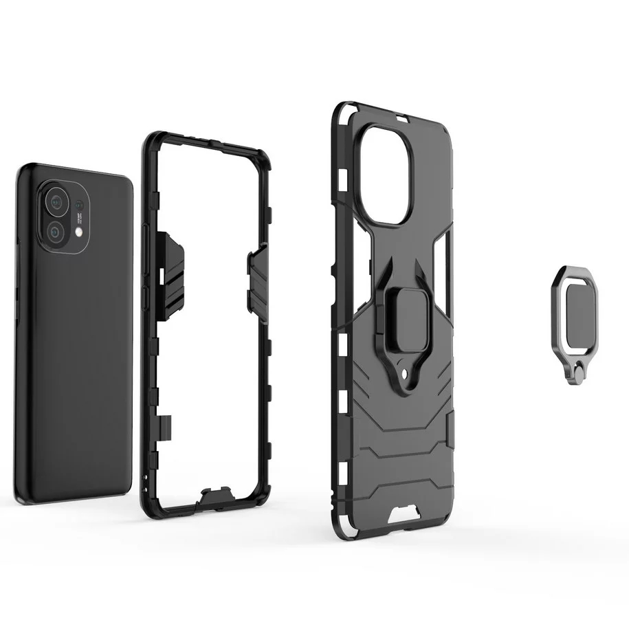 Bakeey-for-Xiaomi-Mi-11-Case-Armor-Shockproof-Magnetic-with-360-Rotation-Finger-Ring-Holder-Stand-PC-1825811-6