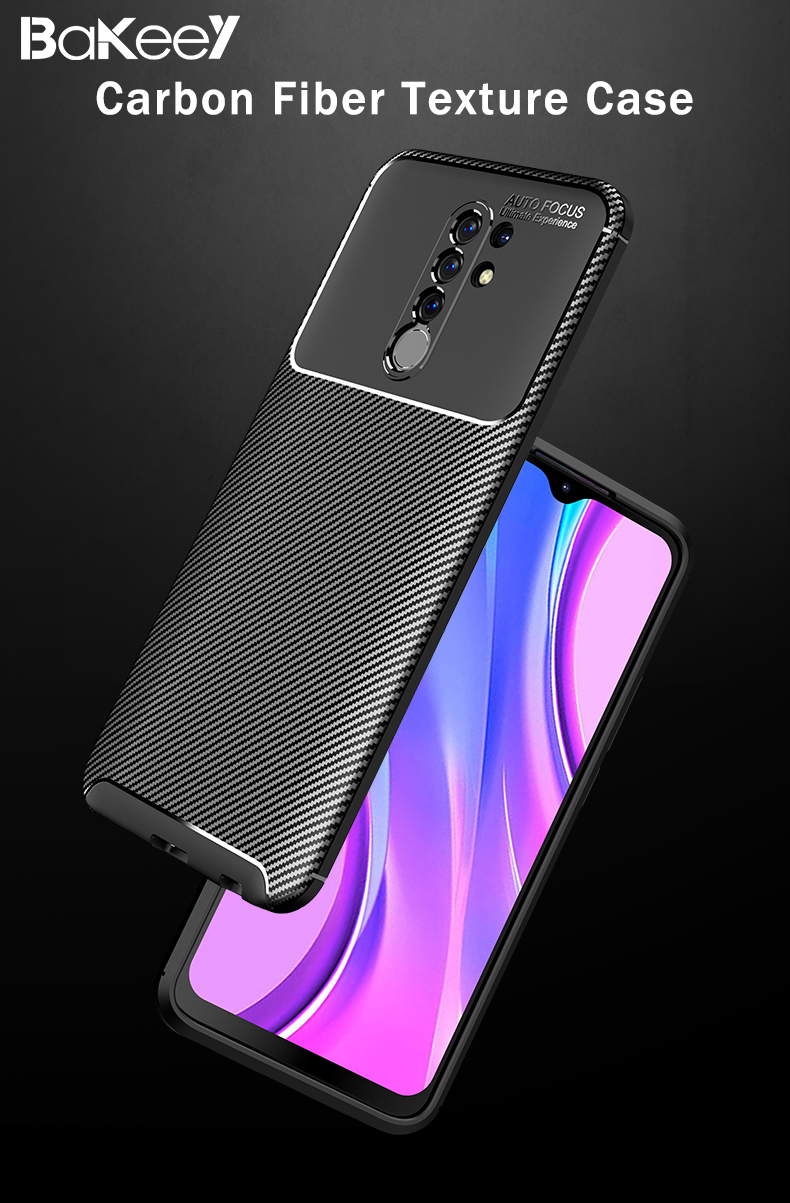 Bakeey-for-Xiaomi-Redmi-9-Case-Luxury-Carbon-Fiber-Pattern-Shockproof-Silicone-Protective-Case-Back--1708169-1