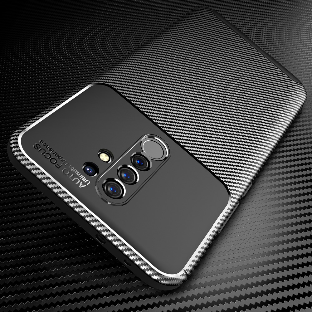 Bakeey-for-Xiaomi-Redmi-9-Case-Luxury-Carbon-Fiber-Pattern-Shockproof-Silicone-Protective-Case-Back--1708169-2