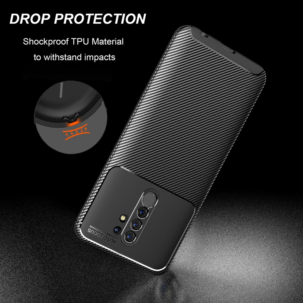 Bakeey-for-Xiaomi-Redmi-9-Case-Luxury-Carbon-Fiber-Pattern-Shockproof-Silicone-Protective-Case-Back--1708169-4