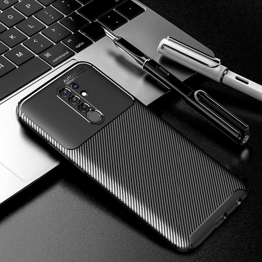 Bakeey-for-Xiaomi-Redmi-9-Case-Luxury-Carbon-Fiber-Pattern-Shockproof-Silicone-Protective-Case-Back--1708169-9