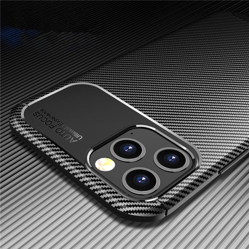 Bakeey-for-iPhone-12-12-Pro-61quot-Case-Luxury-Carbon-Fiber-Pattern-with-Lens-Protector-Shockproof-S-1782453-6
