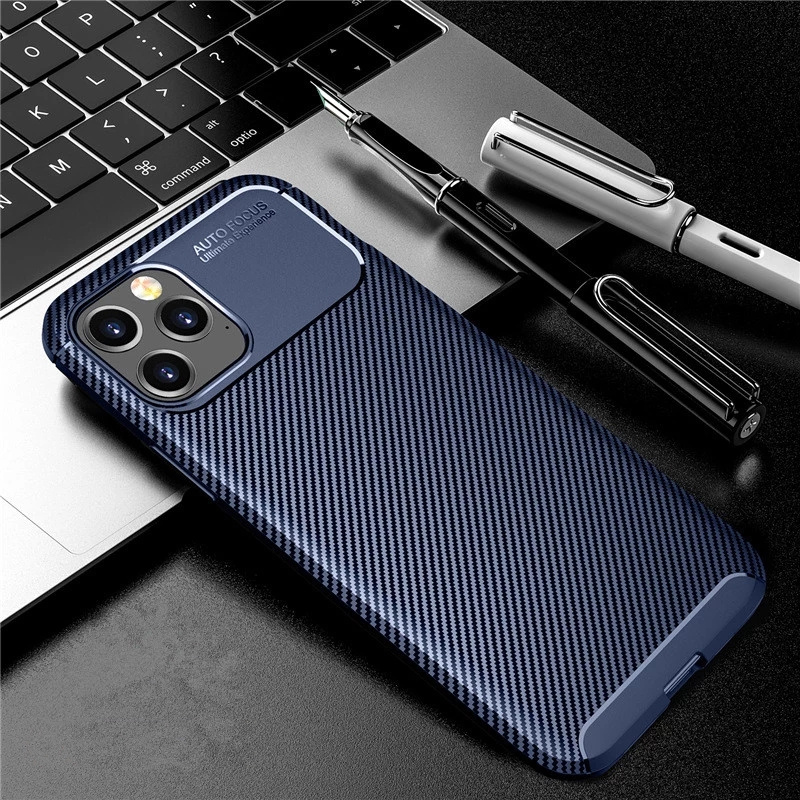 Bakeey-for-iPhone-12-12-Pro-61quot-Case-Luxury-Carbon-Fiber-Pattern-with-Lens-Protector-Shockproof-S-1782453-8