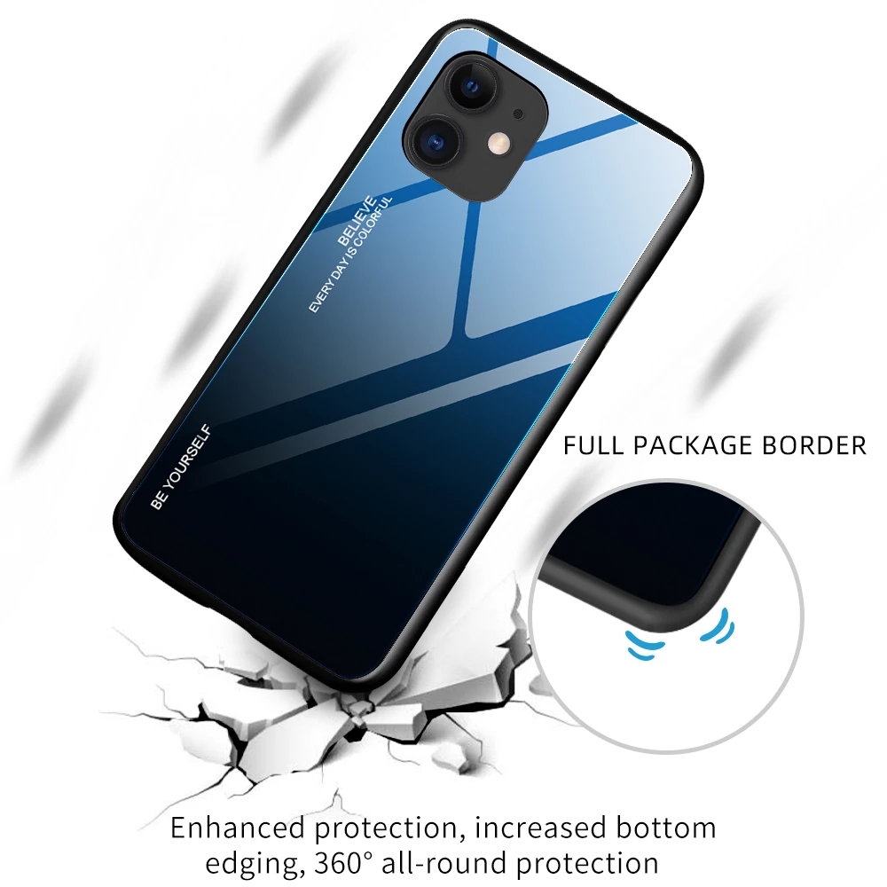 Bakeey-for-iPhone-12-for-iPhone-12-Pro-61-inch-Case-Gradient-Color-Tempered-Glass-Shockproof-Scratch-1754902-6