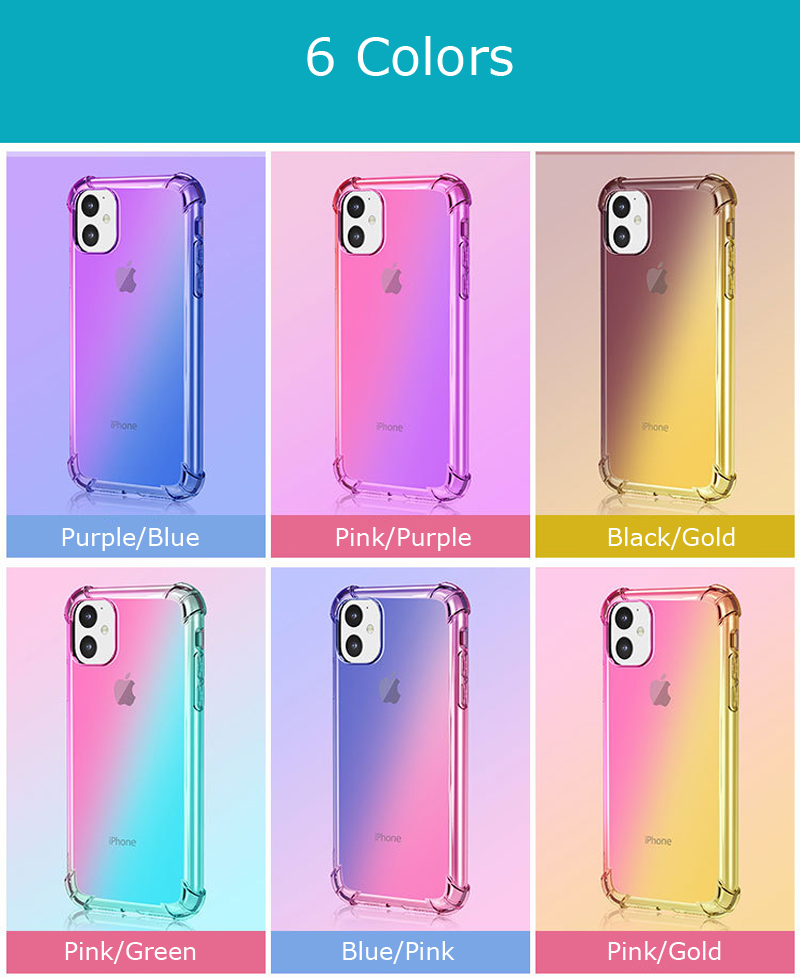 Bakeey-for-iPhone12-Pro-Max-67quot-Case-Gradient-Color-with-Four-Corner-Airbags-Shockproof-Transluce-1757079-1