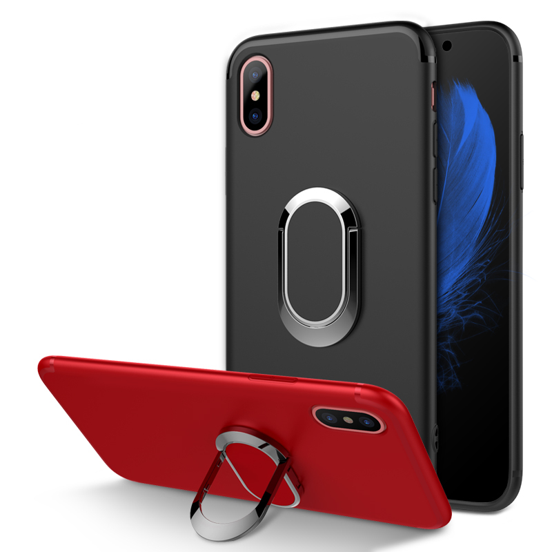 Bakeeytrade-360deg-Adjustable-Metal-Ring-Kickstand-Magnetic-Adsorption-TPU-Case-for-iPhone-X-1197641-1