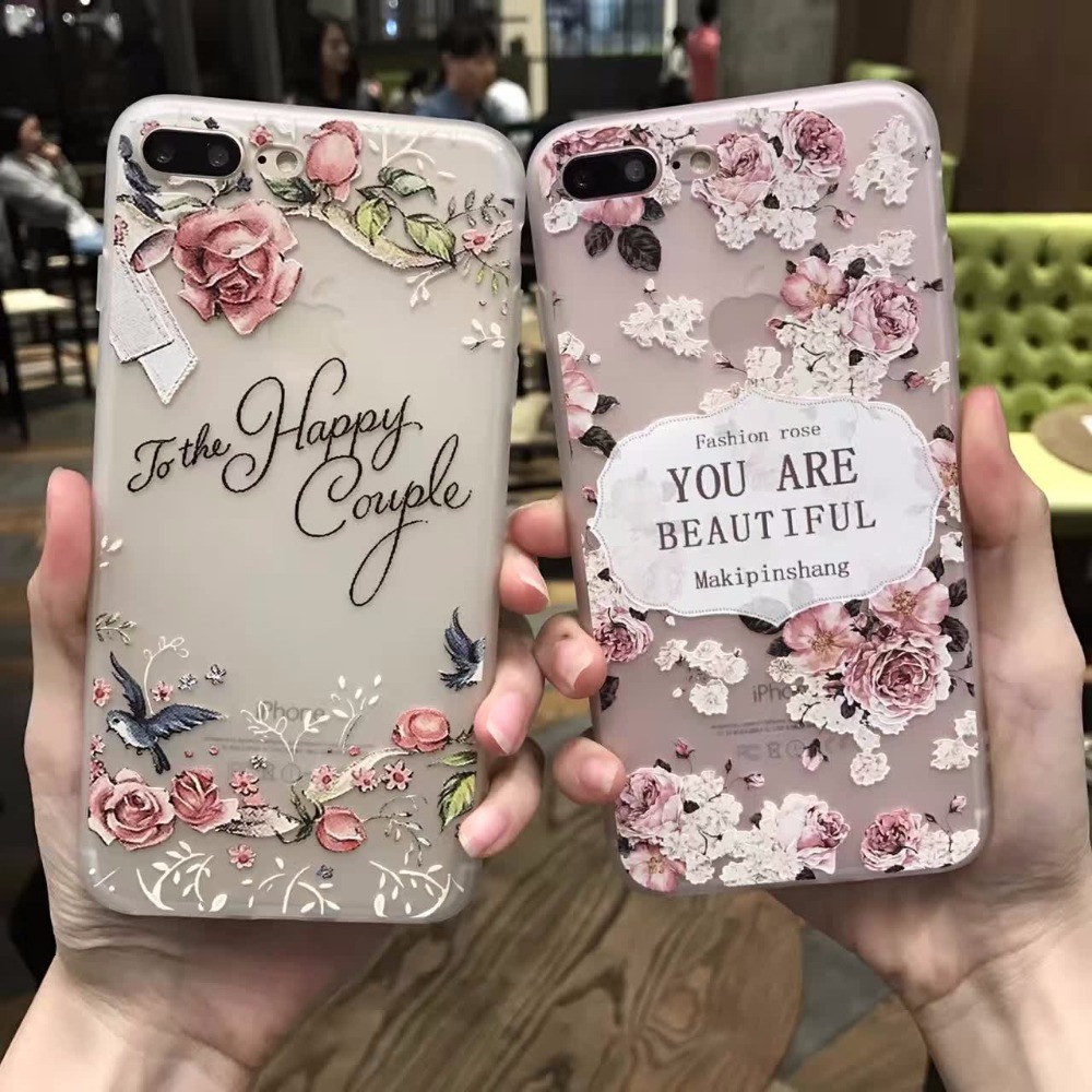 Bakeeytrade-3D-Relief-Frosted-Printing-Fresh-Flower-Silicone-Soft-TPU-Case-for-iPhone-7Plus-55-Inch-1176796-6