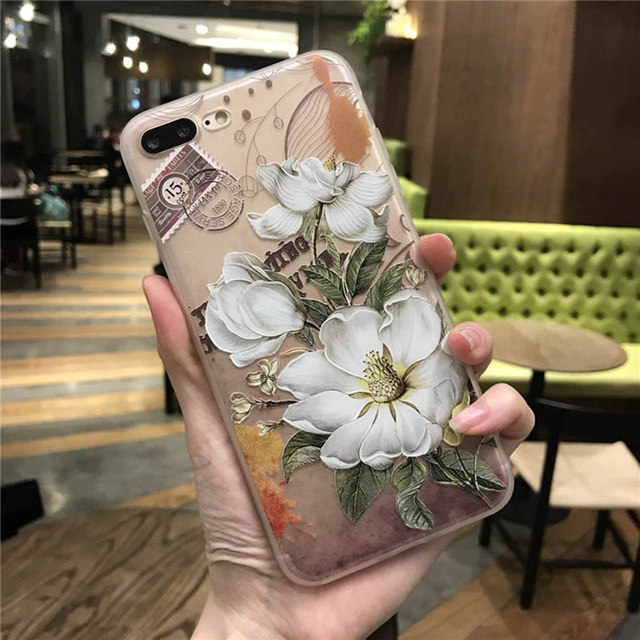 Bakeeytrade-3D-Relief-Frosted-Printing-Fresh-Flower-Silicone-Soft-TPU-Case-for-iPhone-7Plus-55-Inch-1176796-7