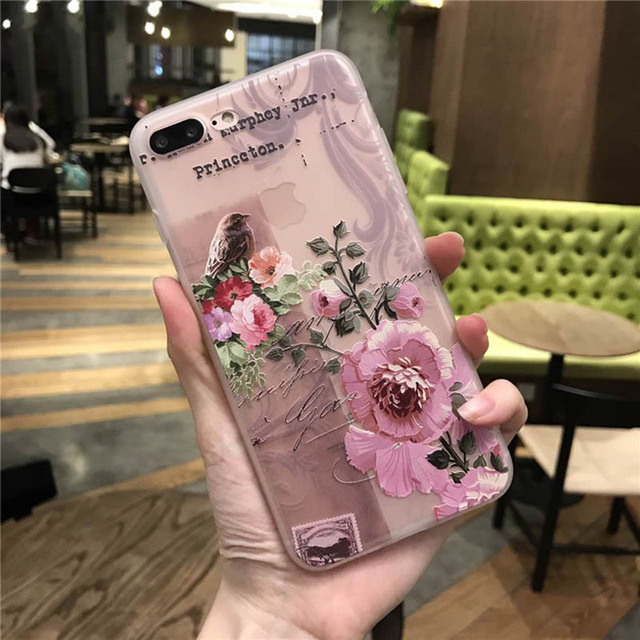 Bakeeytrade-3D-Relief-Frosted-Printing-Fresh-Flower-Silicone-Soft-TPU-Case-for-iPhone-7Plus-55-Inch-1176796-8