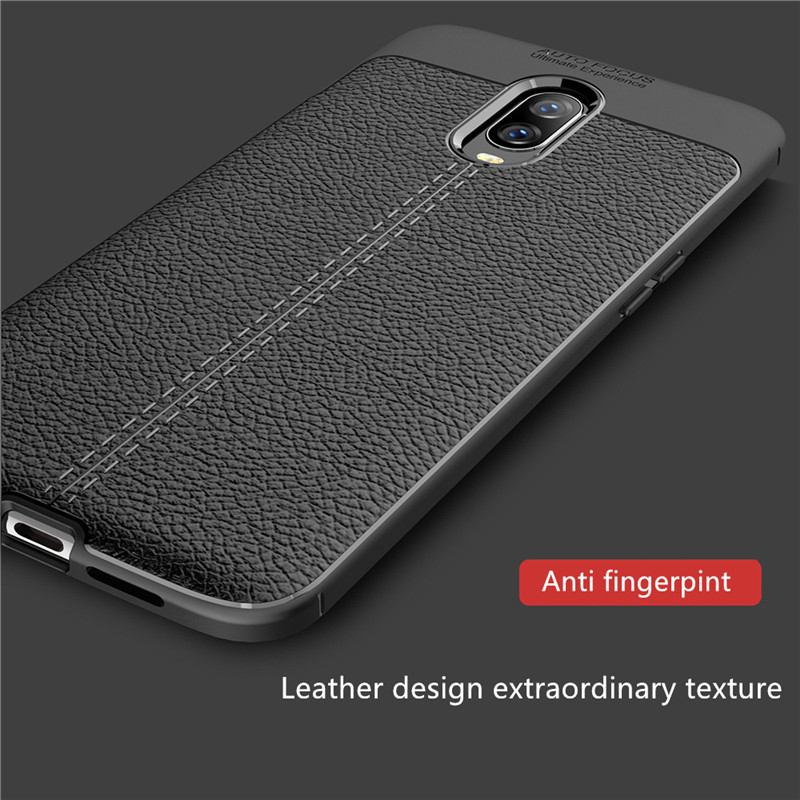 Bakeeytrade-Litchi-Pattern-Shockproof-Soft-TPU-Back-Cover-Protective-Case-for-OnePlus-6T-1390958-3