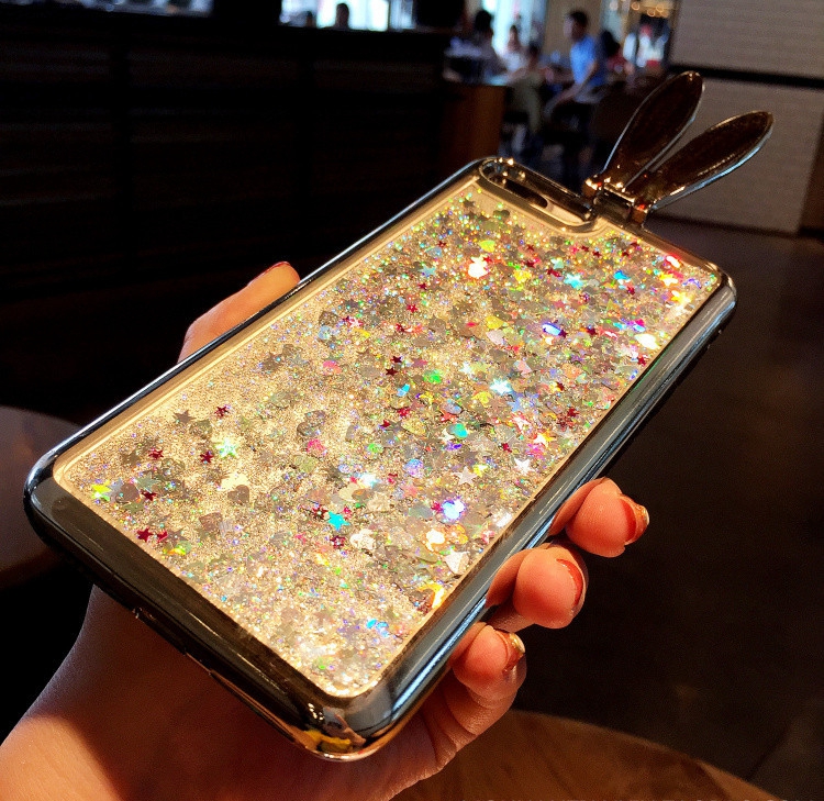 Bakeeytrade-Rabbit-Ears-Bracket-Glitter-Quicksand-Dynamic-Liquid-Plating-TPU-Case-for-iPhone-7Plus-5-1176797-10