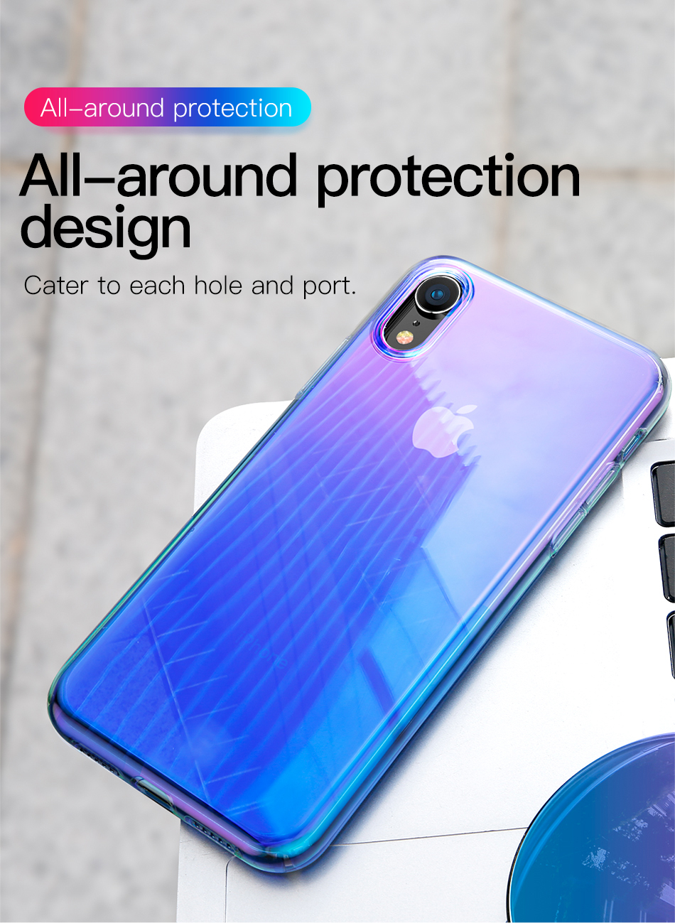 Baseus-Protective-Case-For-iPhone-XR-Gradient-Glow-Shockproof-Soft-TPU-Back-Cover-1371047-8