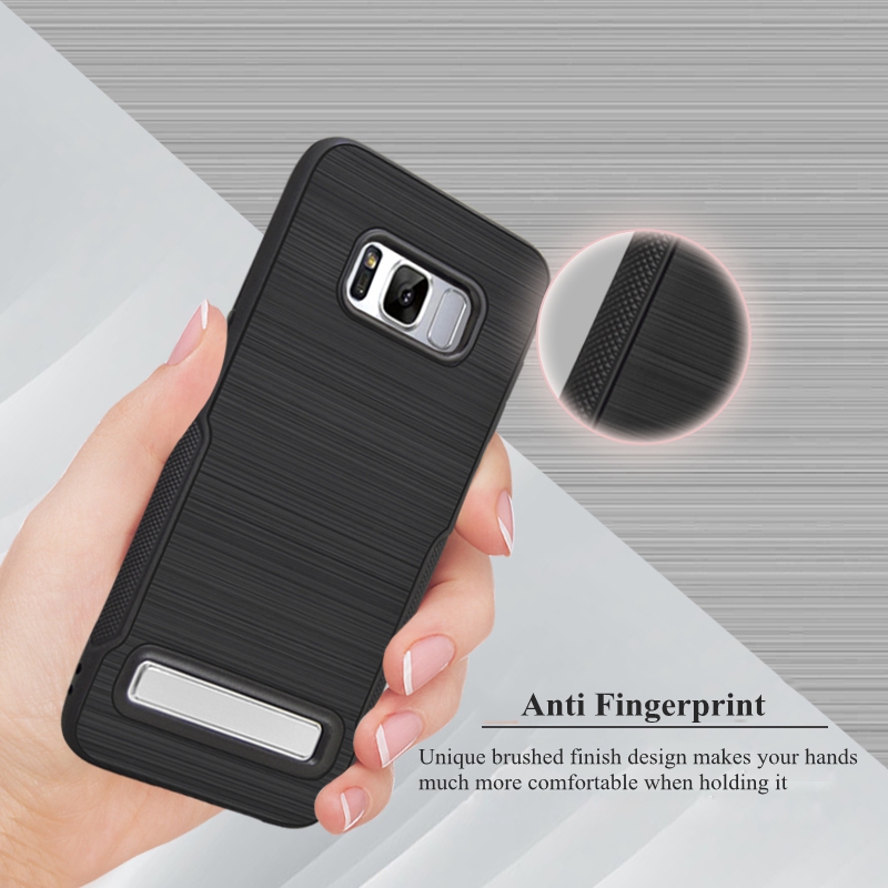 Brushed-Finish-PC-Collapsible-Kickstand-Anti-Skid-Anti-Fingerprint-Case-For-Samsung-Galaxy-S8-Plus-1141014-2