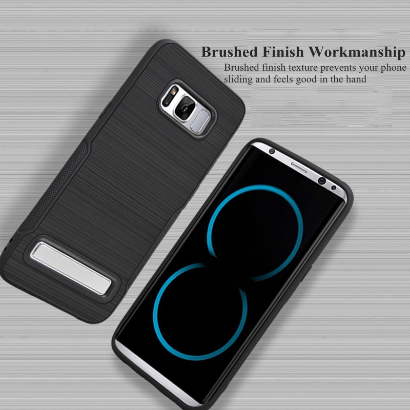 Brushed-Finish-PC-Collapsible-Kickstand-Anti-Skid-Anti-Fingerprint-Case-For-Samsung-Galaxy-S8-Plus-1141014-3