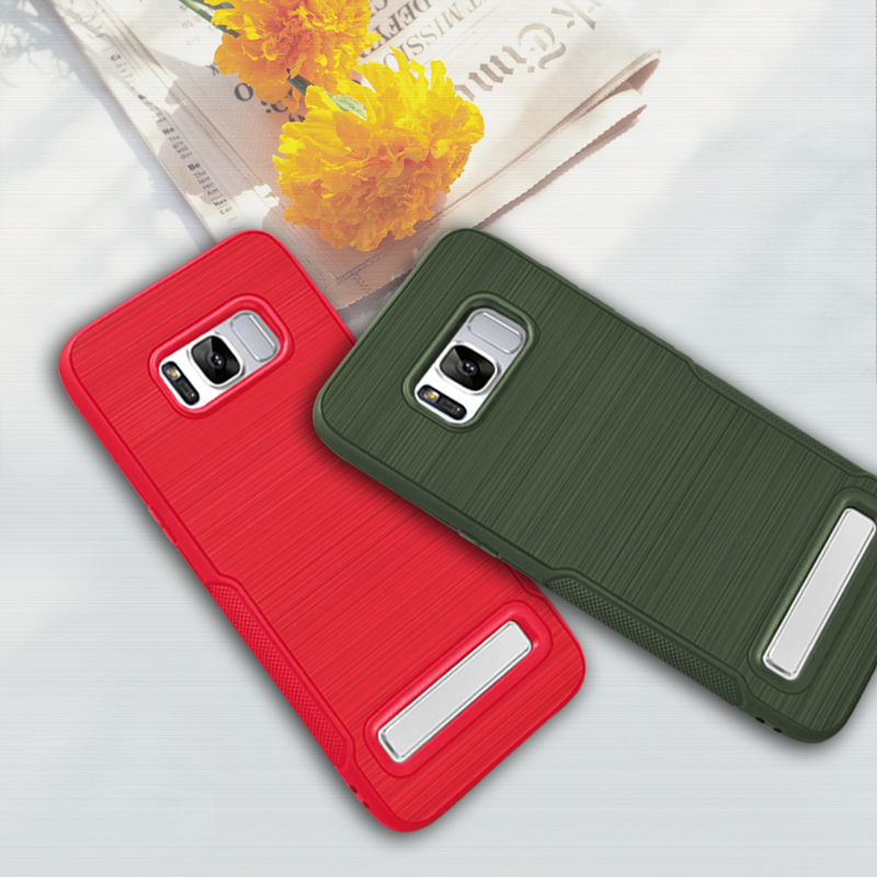 Brushed-Finish-PC-Collapsible-Kickstand-Anti-Skid-Anti-Fingerprint-Case-For-Samsung-Galaxy-S8-Plus-1141014-5