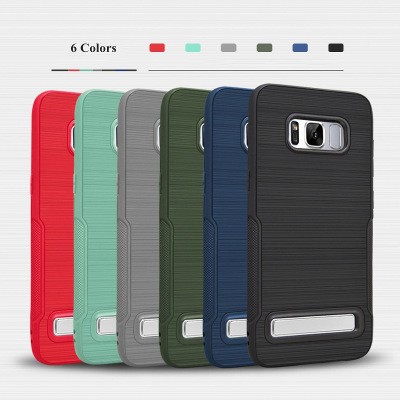 Brushed-Finish-PC-Collapsible-Kickstand-Anti-Skid-Anti-Fingerprint-Case-For-Samsung-Galaxy-S8-Plus-1141014-6