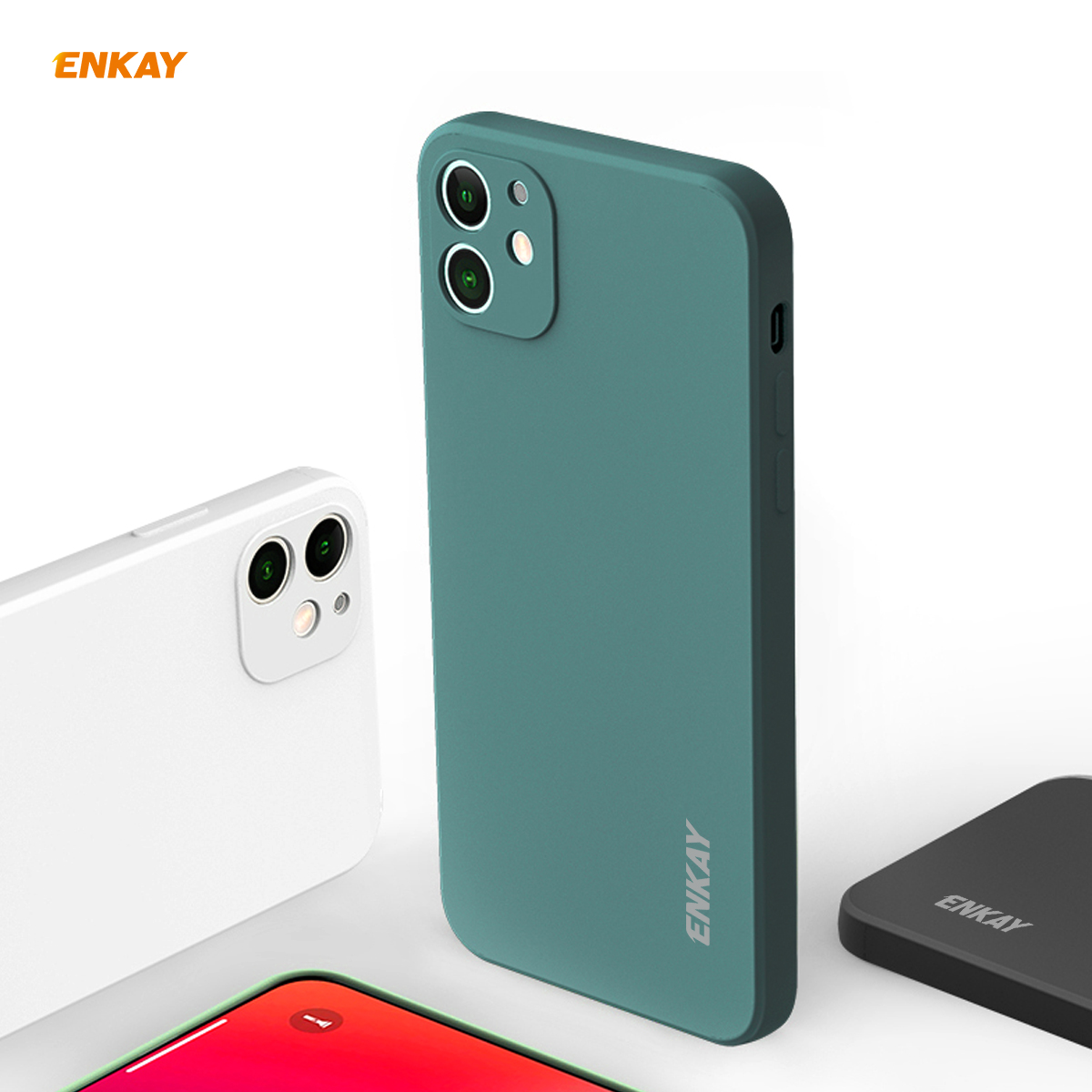 Enkay-2-in-1-for-iPhone-12-Accessories-Shockproof-with-Lens-Protector-Soft-Liquid-Silicone-Rubber-Pr-1772523-2
