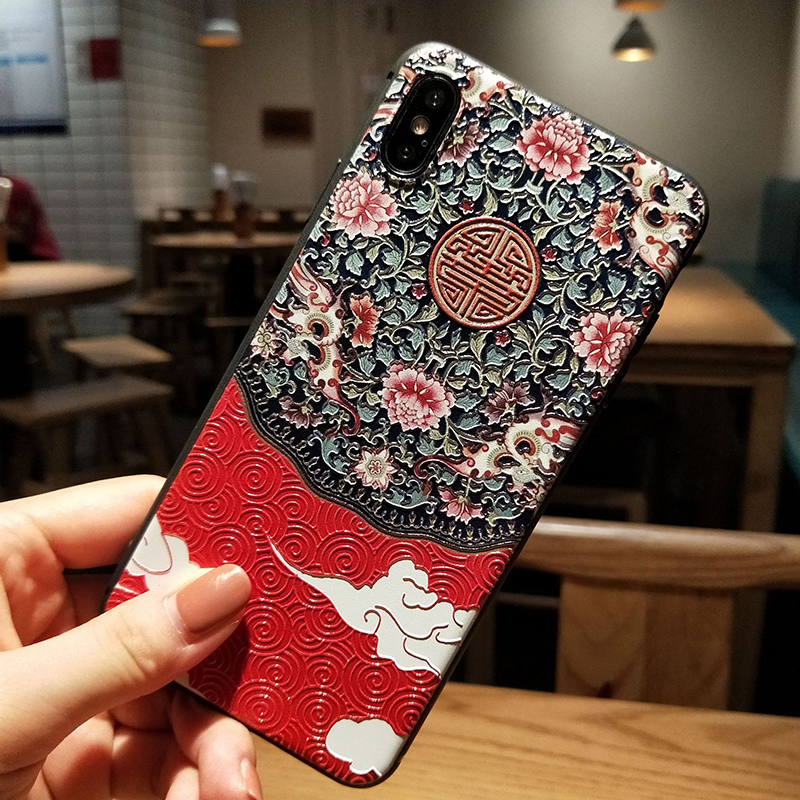 Fashion-Chinoiserie-Auspicious-Clouds-Pattern-3D-Embossed-Anti-slip-Anti-fingerprint-Shockproof-TPU--1435774-7